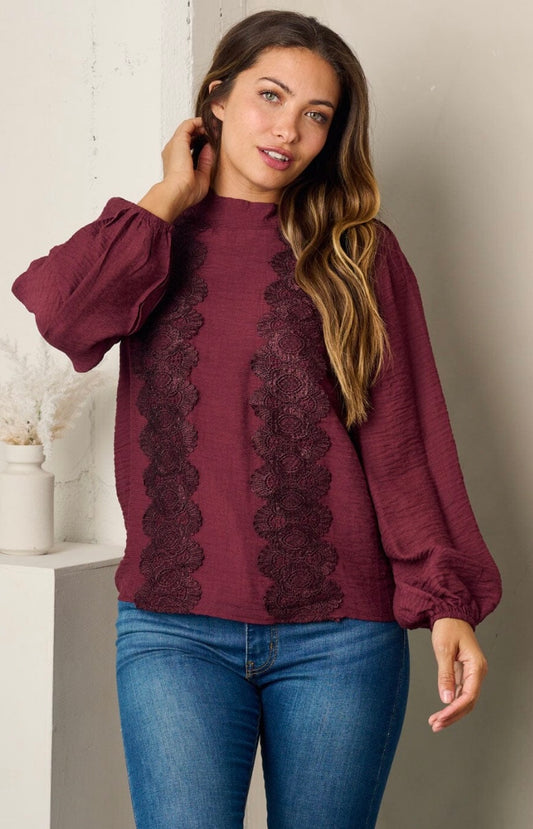 Lace Front Detail Long Sleeve